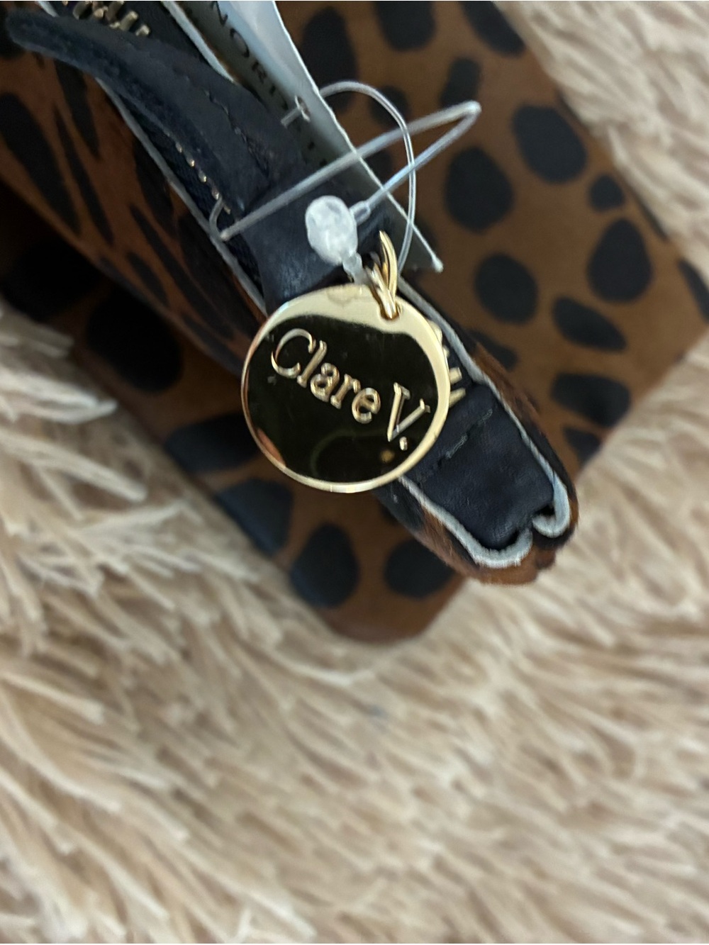 NWT CLARE V. LEOPARD HAIR ON FOLDOVER CLUTCH - Picture 6 of 8